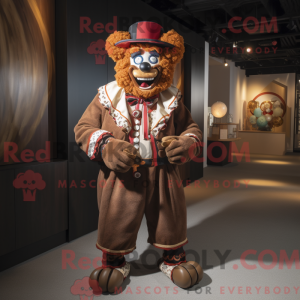 Mascot character of a Brown...
