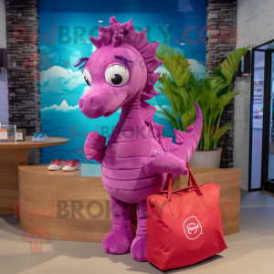 Magenta Seahorse mascotte...