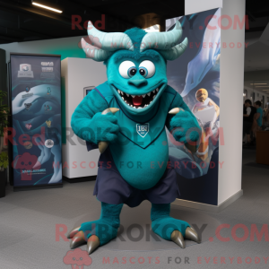 Mascot character of a Teal...
