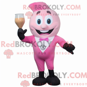 Mascottefiguur van een roze...