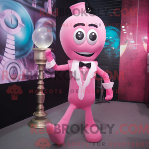 Maskot postava růžové...