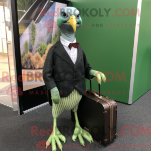Maskotkarakter av en grønn...