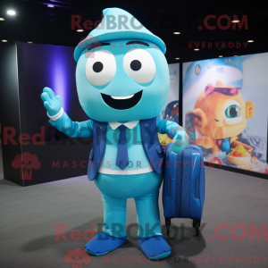 Mascot character of a Cyan...