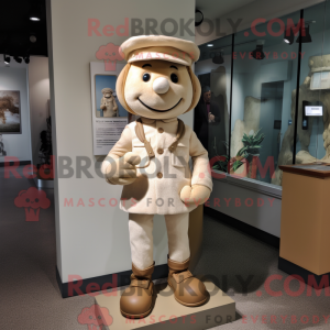 Mascot character of a Beige...