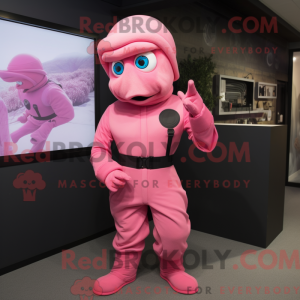 Mascot character of a Pink...