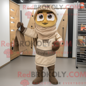 Postava maskota vrhače nožů...