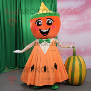 Orange vattenmelon maskot...