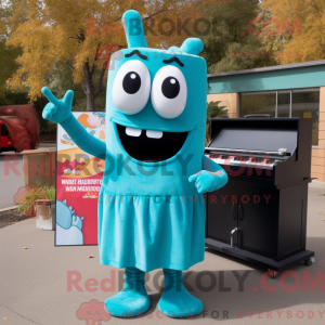 Mascot character of a Teal...