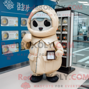 Mascot character of a Beige...