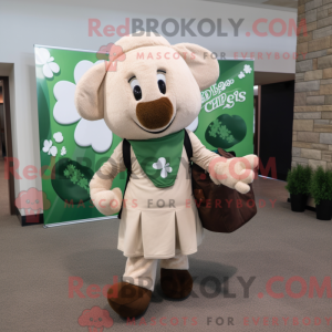 Maskotkarakter av en beżowy...