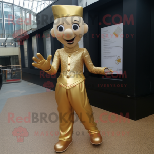 Gouden acrobaat mascotte...