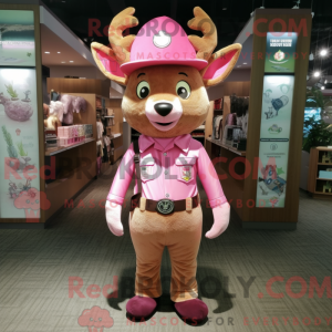 Mascottefiguur van een roze...