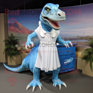 Sky Blue T Rex maskot...