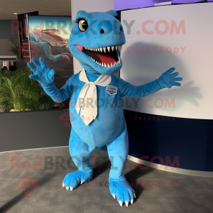 Sky Blue T Rex maskot...