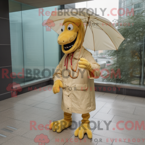 Mascot character of a Beige...