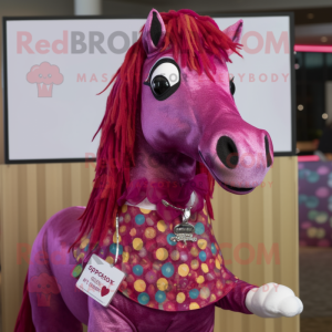 Magenta paard mascotte...