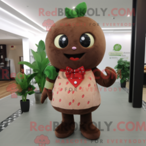 Característica de máscara de um cidadão comum com um mini-joelho e eleitor - Mascotes de morango - RedBrokoly.com