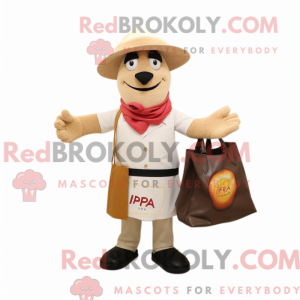 Mascot character of a Tan...