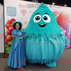 Mascot character of a Cyan...