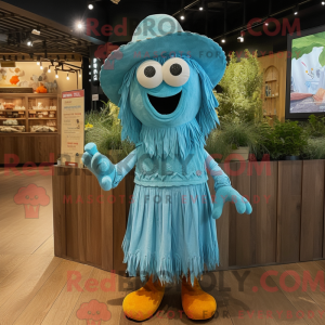 Mascot character of a Cyan...