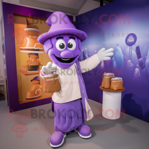 Lavender Gyro mascot costume character dressed with a Long Sleeve Tee and Handbags