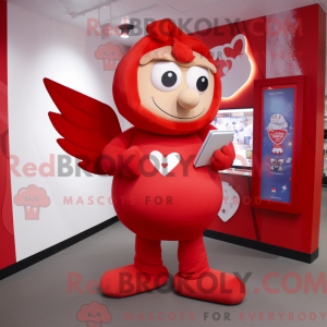 Maskot-karakter av en röd...
