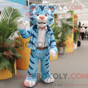 Mascot character of a Cyan...