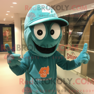 Mascot character of a Teal...
