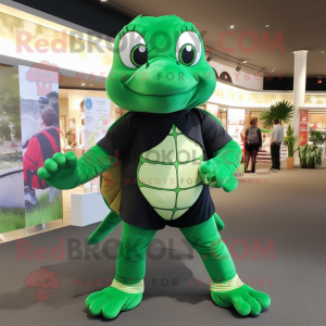 Forest Green Turtle mascot costume character dressed with a Leggings and Anklets