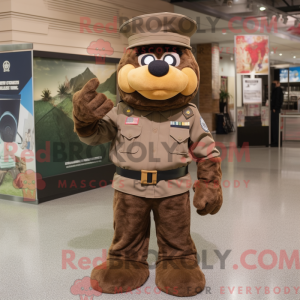 Mascot character of a Brown...