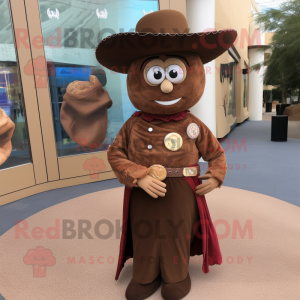 Brun Cowboy maskot kostym...