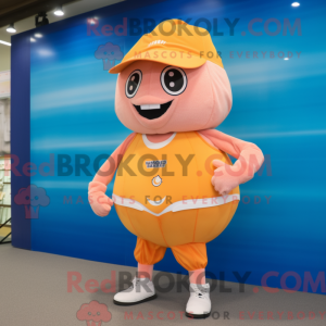 Maskot karakter af en Peach...