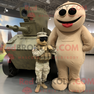 Mascot character of a Tan...