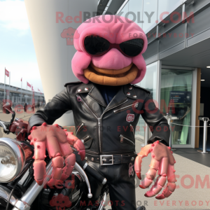 Maskotkarakter af en Pink...