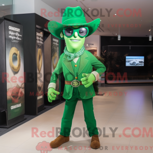 Máscara de cowboy verde com...