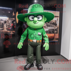 Máscara de cowboy verde com...