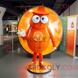 Maskotkarakter af et orange...