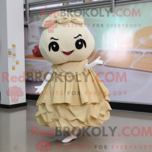 Mascot character of a Beige...