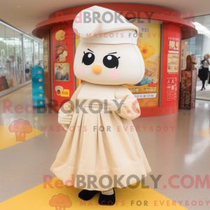 Mascot character of a Beige...
