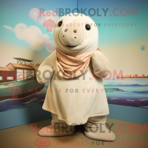 Mascot character of a Beige...