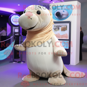 Mascot character of a Beige...