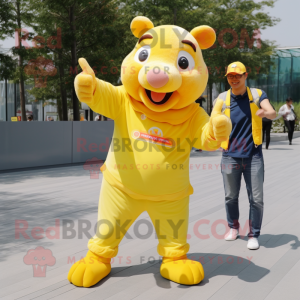 Yellow Sow maskot kostym...