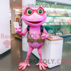 Maskottchen eines rosa...