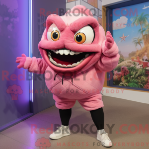 Maskotkarakter af en Pink...