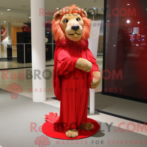 Maskotfigur af en Red Tamer...