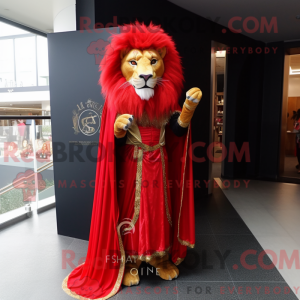 Maskotfigur af en Red Tamer...