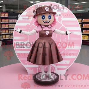 Maskottchenfigur eines rosa...