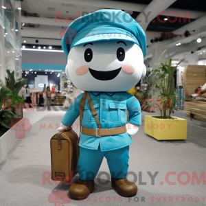 Maskottchenfigur eines Cyan...