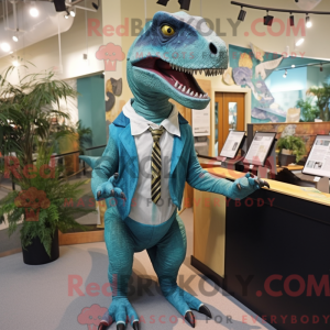 Mascot character of a Teal...