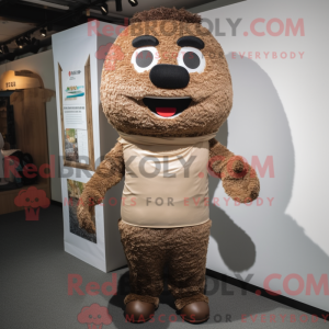 Maskot postava hnědé...